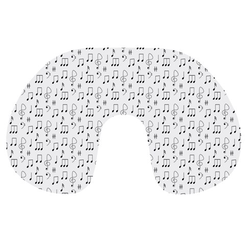 Music Notes Wallpaper Travel Neck Pillow from ArtsNow.com Front