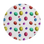 Egg Easter Texture Colorful Round Ornament (Two Sides)