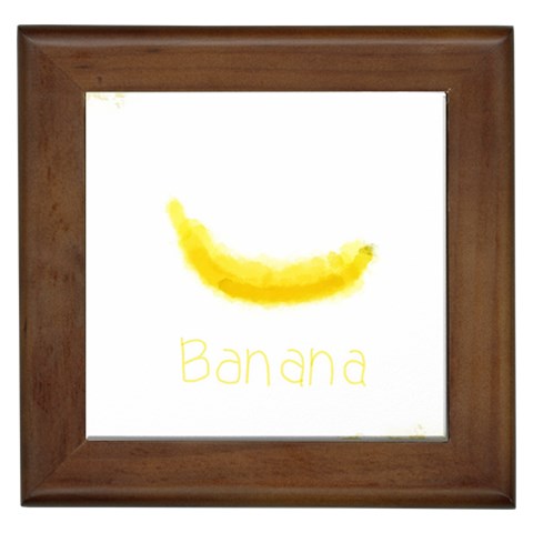 Banana Fruit Watercolor Painted Framed Tile from ArtsNow.com Front