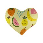 Fruit Standard 16  Premium Flano Heart Shape Cushions