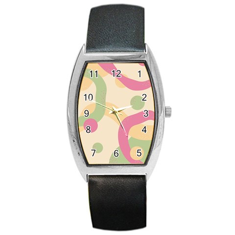 Line Pattern Dot Barrel Style Metal Watch from ArtsNow.com Front