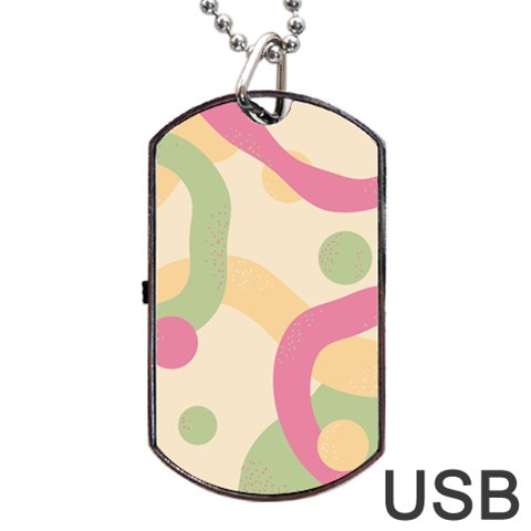 Line Pattern Dot Dog Tag USB Flash (One Side) from ArtsNow.com Front