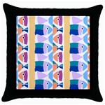 Illustrations Of Fish Texture Modulate Sea Pattern Throw Pillow Case (Black)
