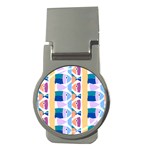 Illustrations Of Fish Texture Modulate Sea Pattern Money Clips (Round) 