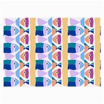 Illustrations Of Fish Texture Modulate Sea Pattern Large Glasses Cloth (2 Sides)