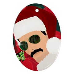 Mr. Bad Guy Santa for TM Oval Ornament (Two Sides) from ArtsNow.com Front