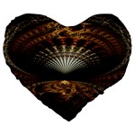 Fractal Illusion Large 19  Premium Heart Shape Cushions