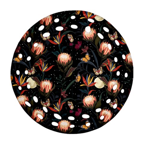 Seamless Garden Pattern Ornament (Round Filigree) from ArtsNow.com Front