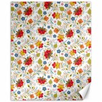 Red Yellow Flower Pattern Canvas 11  x 14 