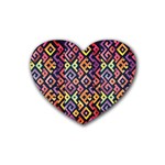 Square Pattern 2 Rubber Coaster (Heart) 