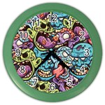 Halloween Love Chains Pattern Color Wall Clock