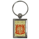 Roses Decorative In The Golden Environment Key Chain (Rectangle)