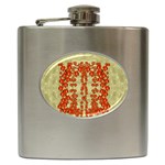 Roses Decorative In The Golden Environment Hip Flask (6 oz)