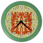 Roses Decorative In The Golden Environment Color Wall Clock