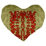 Roses Decorative In The Golden Environment Large 19  Premium Heart Shape Cushions