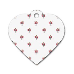 Fairy Girl Drawing Motif Pattern Design Dog Tag Heart (Two Sides) from ArtsNow.com Front