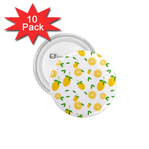 Illustrations Lemon Citrus Fruit Yellow 1.75  Buttons (10 pack) from ArtsNow.com Front