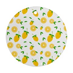Illustrations Lemon Citrus Fruit Yellow Round Ornament (Two Sides) from ArtsNow.com Back