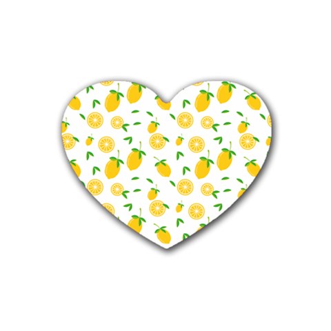 Illustrations Lemon Citrus Fruit Yellow Heart Coaster (4 pack)  from ArtsNow.com Front