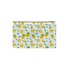Illustrations Lemon Citrus Fruit Yellow Cosmetic Bag (Small) from ArtsNow.com Back