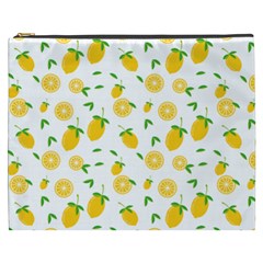 Illustrations Lemon Citrus Fruit Yellow Cosmetic Bag (XXXL) from ArtsNow.com Front