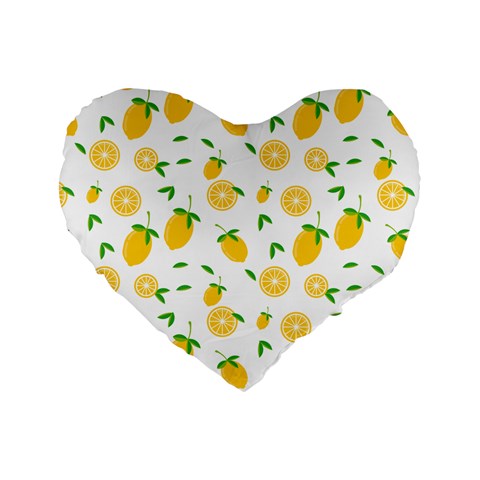 Illustrations Lemon Citrus Fruit Yellow Standard 16  Premium Heart Shape Cushions from ArtsNow.com Front