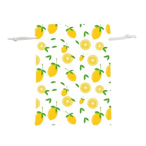 Illustrations Lemon Citrus Fruit Yellow Lightweight Drawstring Pouch (L) from ArtsNow.com Front