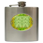 Landscape In A Green Structural Habitat Ornate Hip Flask (6 oz)