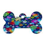 Illustrations Sea Fish Swimming Colors Dog Tag Bone (One Side)