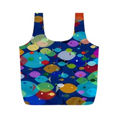 Illustrations Sea Fish Swimming Colors Full Print Recycle Bag (M) from ArtsNow.com Front
