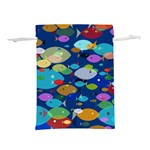 Illustrations Sea Fish Swimming Colors Lightweight Drawstring Pouch (S)