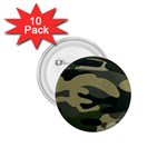 Green Military Camouflage Pattern 1.75  Buttons (10 pack)