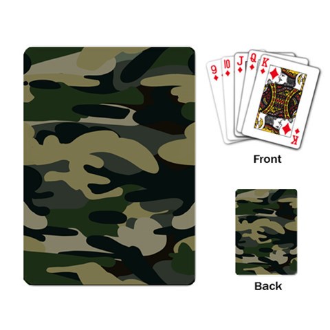Green Military Camouflage Pattern Playing Cards Single Design (Rectangle) from ArtsNow.com Back