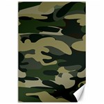 Green Military Camouflage Pattern Canvas 24  x 36 