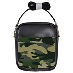 Green Military Camouflage Pattern Girls Sling Bag