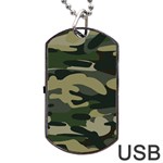 Green Military Camouflage Pattern Dog Tag USB Flash (Two Sides)