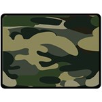 Green Military Camouflage Pattern Double Sided Fleece Blanket (Large) 