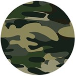 Green Military Camouflage Pattern Wooden Bottle Opener (Round)