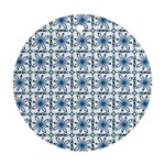 Blue floral pattern Ornament (Round)