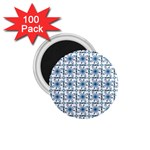 Blue floral pattern 1.75  Magnets (100 pack) 