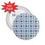 Blue floral pattern 2.25  Buttons (100 pack) 