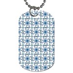 Blue floral pattern Dog Tag (Two Sides)