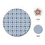 Blue floral pattern Playing Cards Single Design (Round)