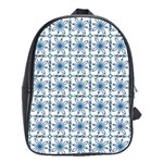 Blue floral pattern School Bag (Large)