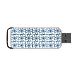 Blue floral pattern Portable USB Flash (One Side)