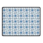 Blue floral pattern Double Sided Fleece Blanket (Small) 