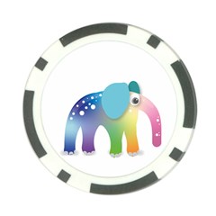 Illustrations Elephant Colorful Pachyderm Poker Chip Card Guard (10 pack) from ArtsNow.com Back