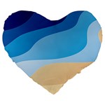 Illustrations Waves Line Rainbow Large 19  Premium Heart Shape Cushions