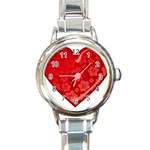 heart003_red Round Italian Charm Watch