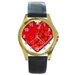 heart003_red Round Gold Metal Watch